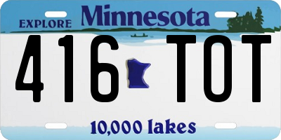 MN license plate 416TOT