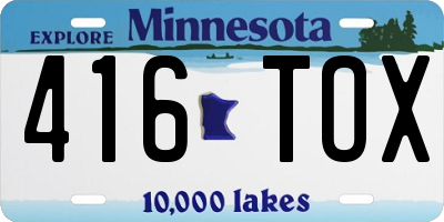 MN license plate 416TOX