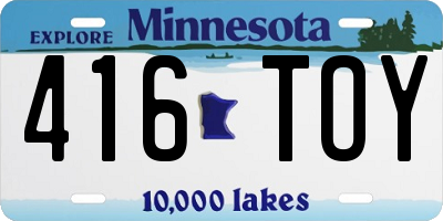 MN license plate 416TOY