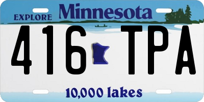 MN license plate 416TPA