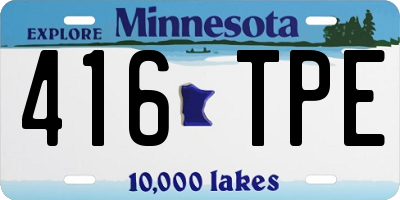 MN license plate 416TPE