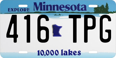 MN license plate 416TPG