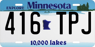 MN license plate 416TPJ