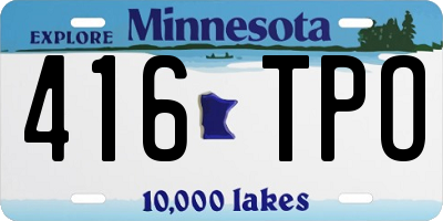 MN license plate 416TPO
