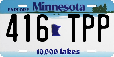 MN license plate 416TPP