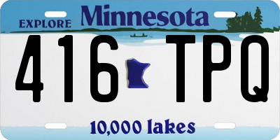 MN license plate 416TPQ