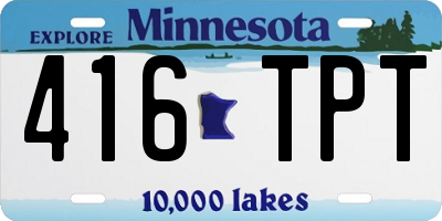 MN license plate 416TPT