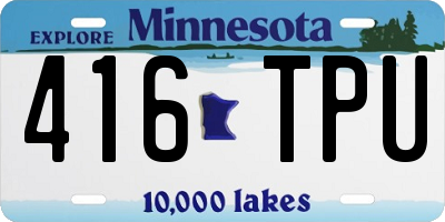 MN license plate 416TPU
