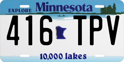 MN license plate 416TPV