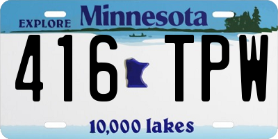MN license plate 416TPW