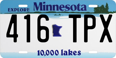 MN license plate 416TPX