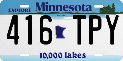 MN license plate 416TPY