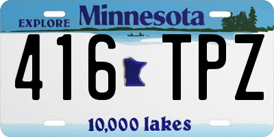 MN license plate 416TPZ