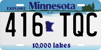 MN license plate 416TQC