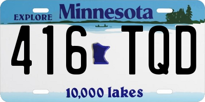 MN license plate 416TQD