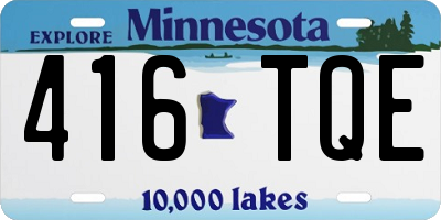 MN license plate 416TQE