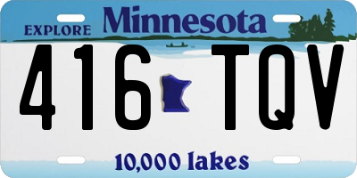 MN license plate 416TQV