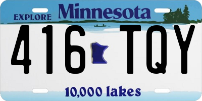 MN license plate 416TQY