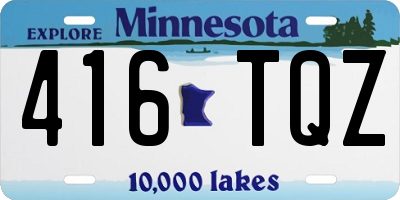 MN license plate 416TQZ