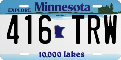 MN license plate 416TRW