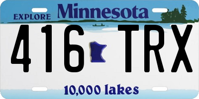 MN license plate 416TRX
