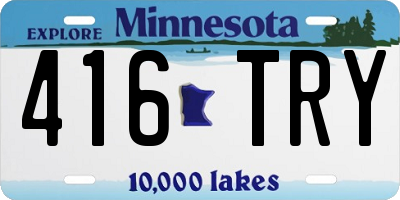 MN license plate 416TRY