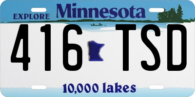 MN license plate 416TSD