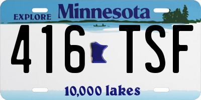 MN license plate 416TSF