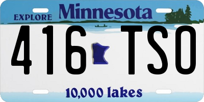 MN license plate 416TSO