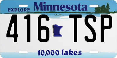 MN license plate 416TSP
