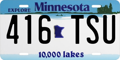 MN license plate 416TSU