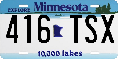 MN license plate 416TSX