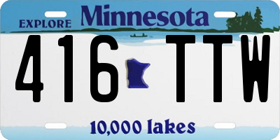 MN license plate 416TTW