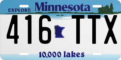 MN license plate 416TTX