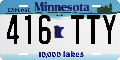 MN license plate 416TTY