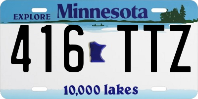 MN license plate 416TTZ