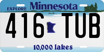 MN license plate 416TUB