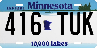 MN license plate 416TUK