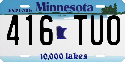 MN license plate 416TUO