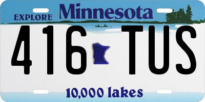 MN license plate 416TUS