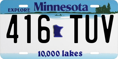 MN license plate 416TUV