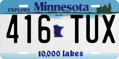 MN license plate 416TUX