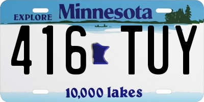 MN license plate 416TUY