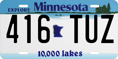 MN license plate 416TUZ