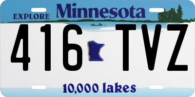 MN license plate 416TVZ