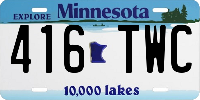 MN license plate 416TWC