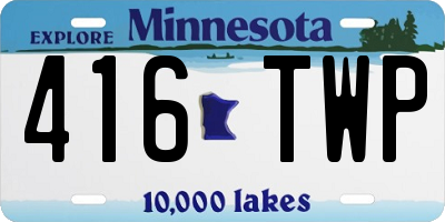 MN license plate 416TWP