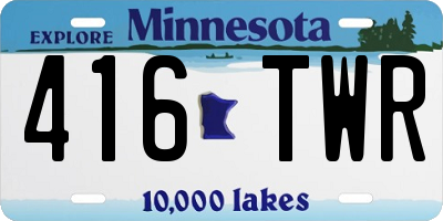 MN license plate 416TWR