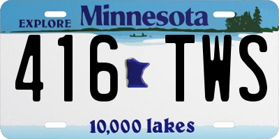 MN license plate 416TWS