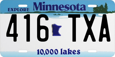 MN license plate 416TXA